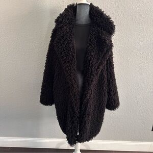wild fable Cozy Oversized Black Teddy Coat
